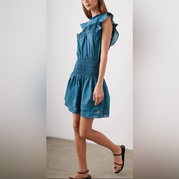 Rails Minnie Flutter Sleeve Mini Dress Lagoon - Picture 4 of 14